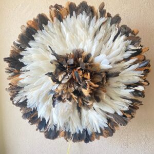 Juju Hat Wall Decor | White & Black natural Feathers for interior wall hanging