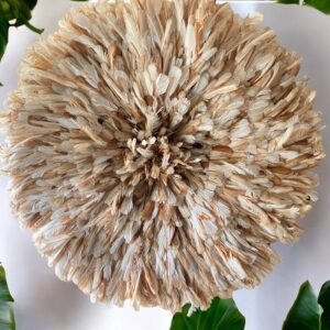 Tan Juju Hat Wall Décor – Beige African Feather Wall Art