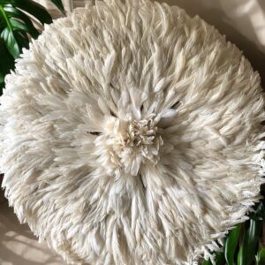White Juju Hat Feather wall decor - Boho Wall Decor