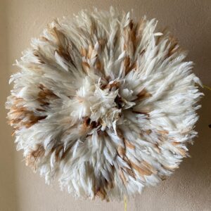 Natural Cream Juju hat with beige Feather speckle