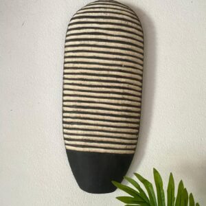 African wall shield - White and black living room wall art